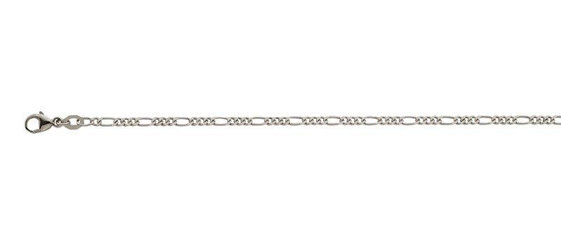 Image of Bracelet Figaro Weissgold 750, 2.2mm, 19cm Damen Silber 19cm