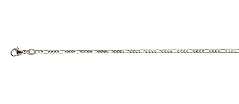 MUAU Schmuck  Bracelet figaro en or blanc 750, 2,2mm, 19cm 