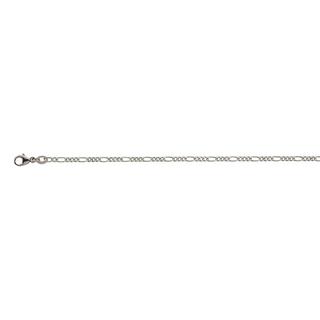 MUAU Schmuck  Bracelet figaro en or blanc 750, 2,2mm, 19cm 