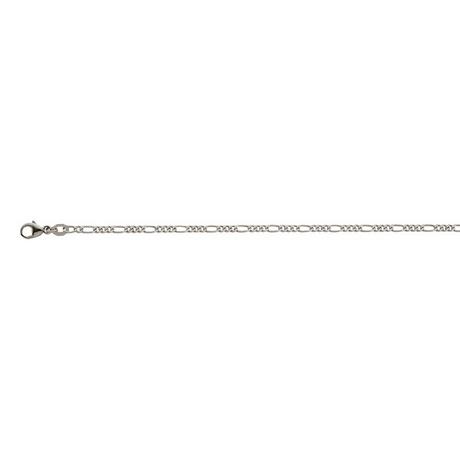 MUAU Schmuck  Bracelet figaro en or blanc 750, 2,2mm, 19cm 