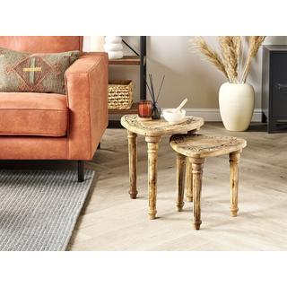 Beliani Set di 2 tavolini en Legno di mango Rustico SAORA  