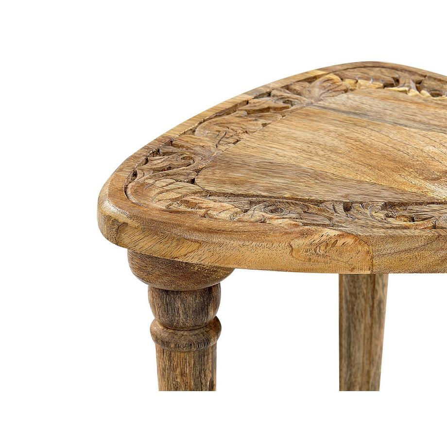 Beliani Lot de 2 tables d'appoint en Manguier Rustique SAORA  