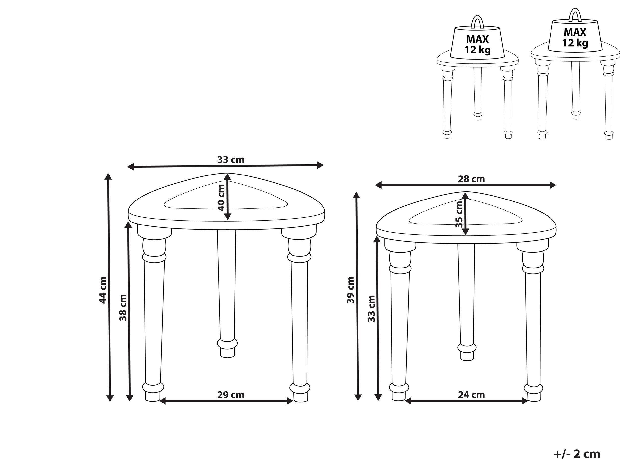 Beliani Ensemble de tables en Manguier Rustique SAORA  