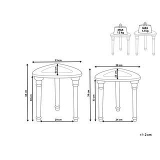 Beliani Ensemble de tables en Manguier Rustique SAORA  