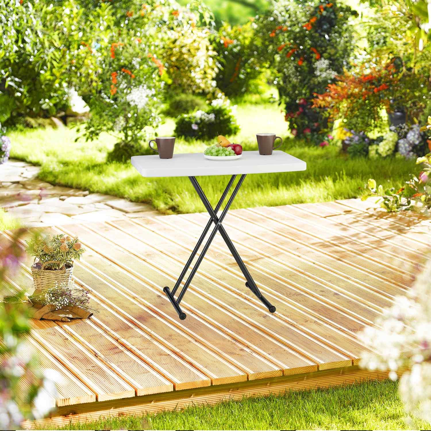 B2X Table de jardin pliante, réglable en hauteur  