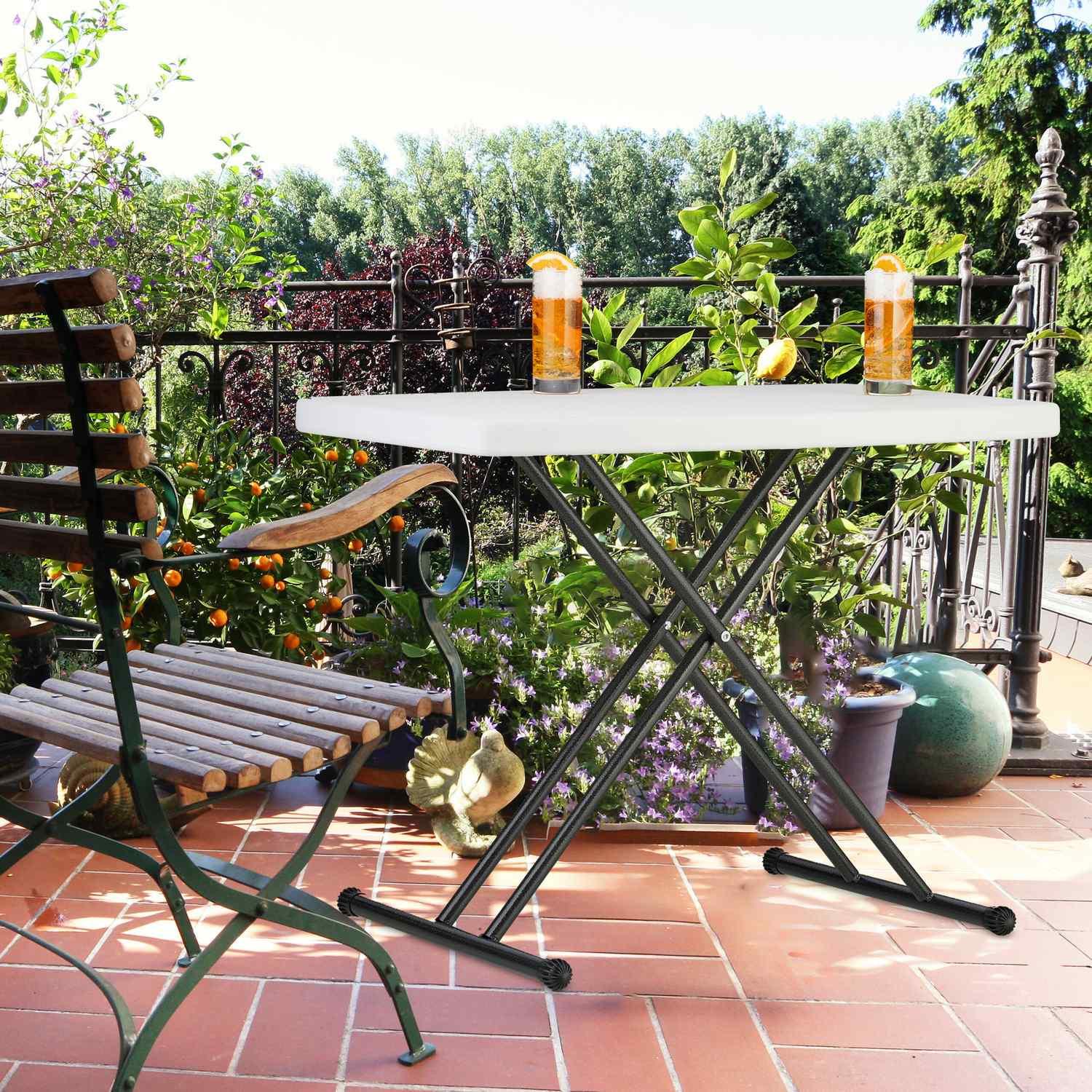 B2X Table de jardin pliante, réglable en hauteur  