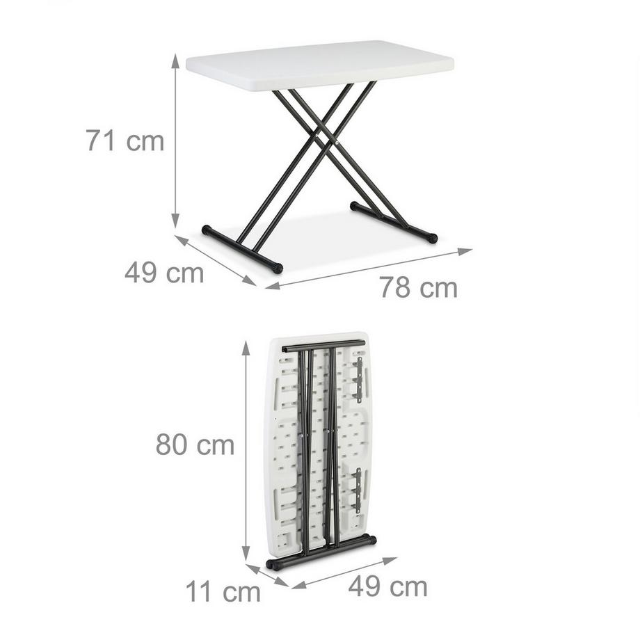 B2X Tavolo da giardino pieghevole, regolabile in altezza  