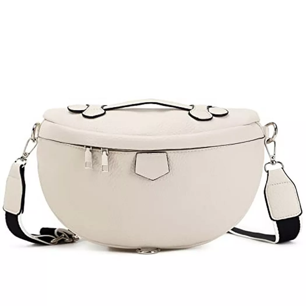 Only-bags.store - Bauchtasche Gürteltasche, Sport Mode Hüfttaschen Brustbeutel Umhängetasche Crossbody Bag mit, für Damen, Beige, Größe