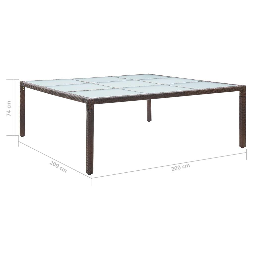 VidaXL Table à manger de jardin rotin synthétique  