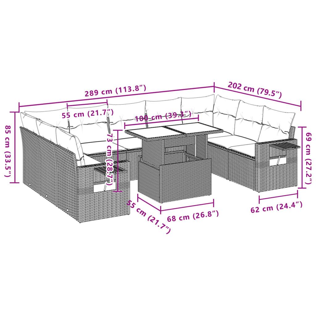 VidaXL set divano da giardino Polirattan  