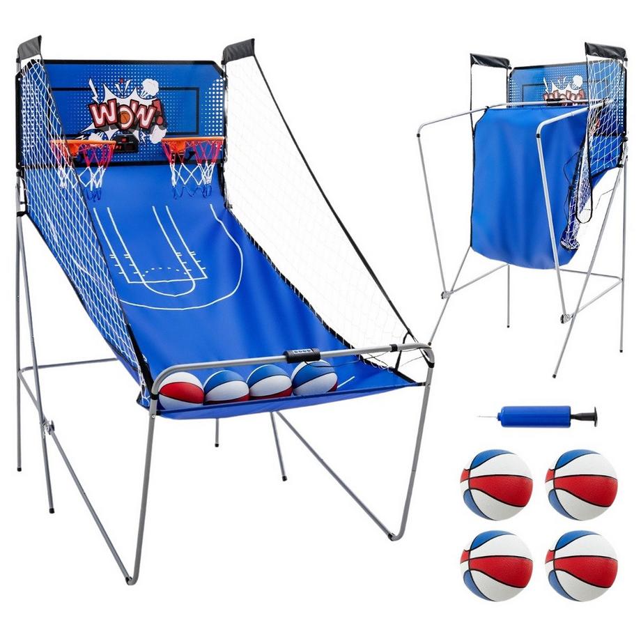 Northix  8 in 1 Basketballautomat mit 4 Bällen & Luftpumpe & 8 Spielmodi Arcade Basketballspiele Dunkelblau 