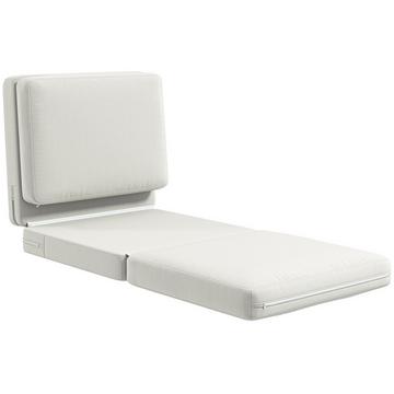 Canapé de sol Canapé-lit pliant 3 en 1 aspect velours, canapé-lit rembourré pouvant supporter jusqu'à 240 kg, pour chambre, salon, blanc crème