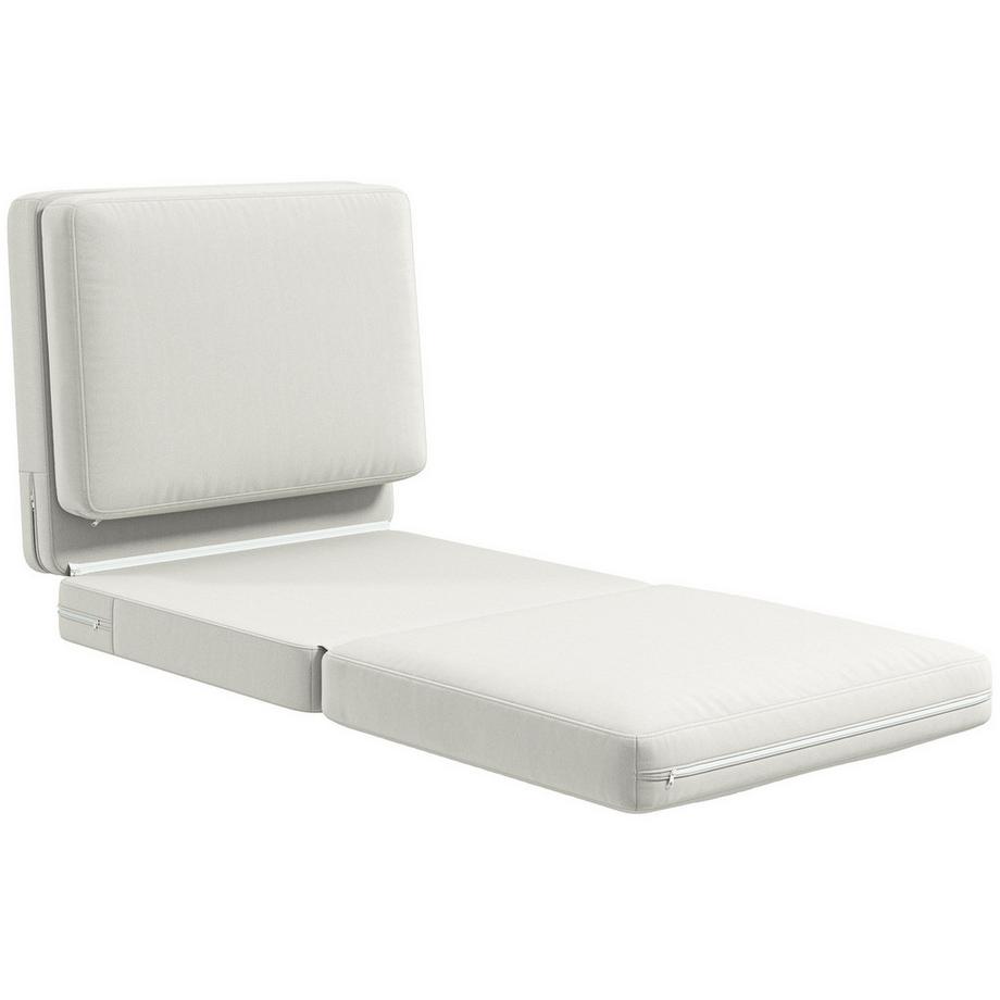 Northio Bodensofa 3-in-1 Klappbar Schlafsofa mit Samtoptik, Gepolstert Sofabett bis 240 kg belastbar, für Schlafzimmer, Wohnzimmer, Cremeweiß  