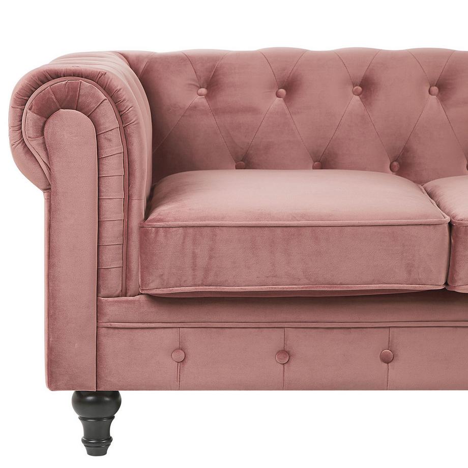 Beliani 3 Sitzer Sofa aus Samtstoff Glamourös CHESTERFIELD  