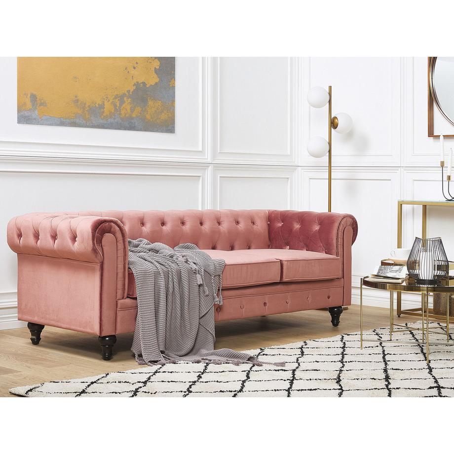 Beliani 3 Sitzer Sofa aus Samtstoff Glamourös CHESTERFIELD  