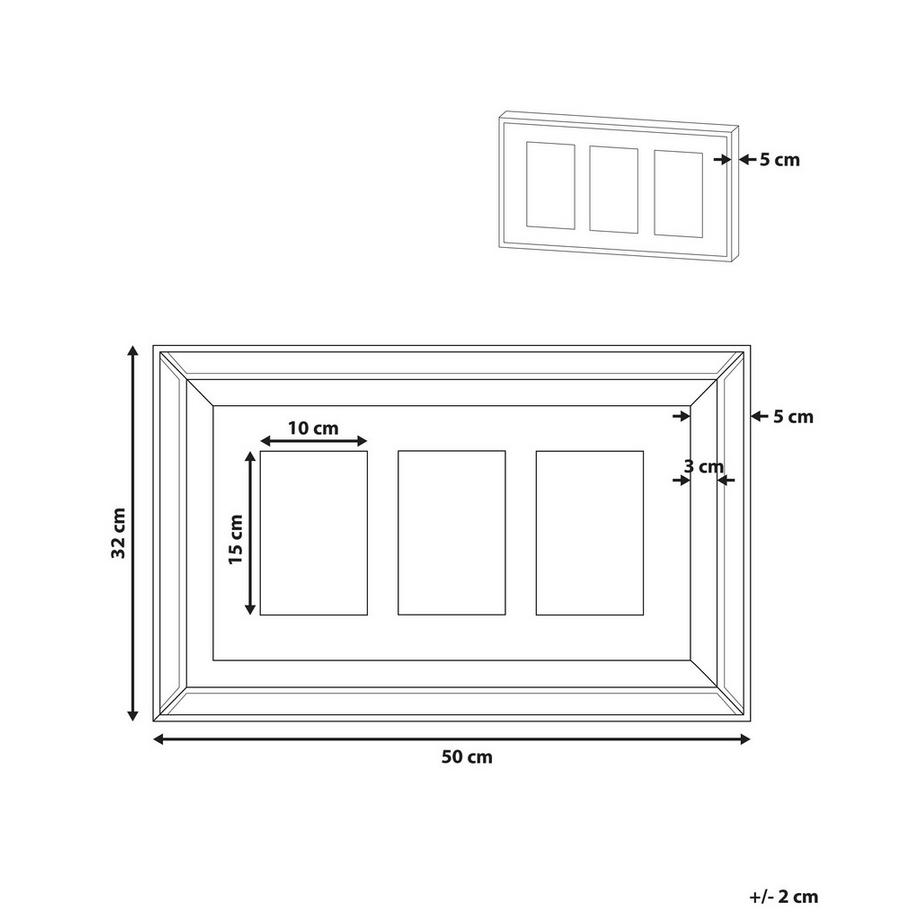 Beliani Fotorahmen aus Glas Modern MAKENI  