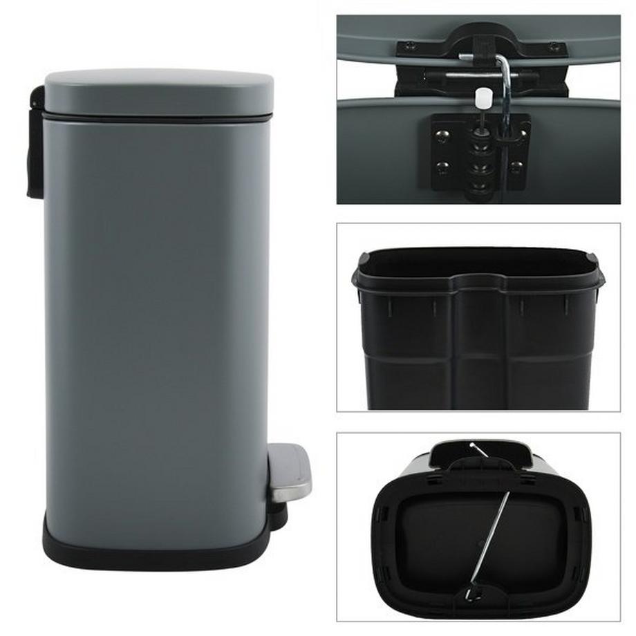 spirella Treteimer Stahl AKIRA 12L Mattgrau  