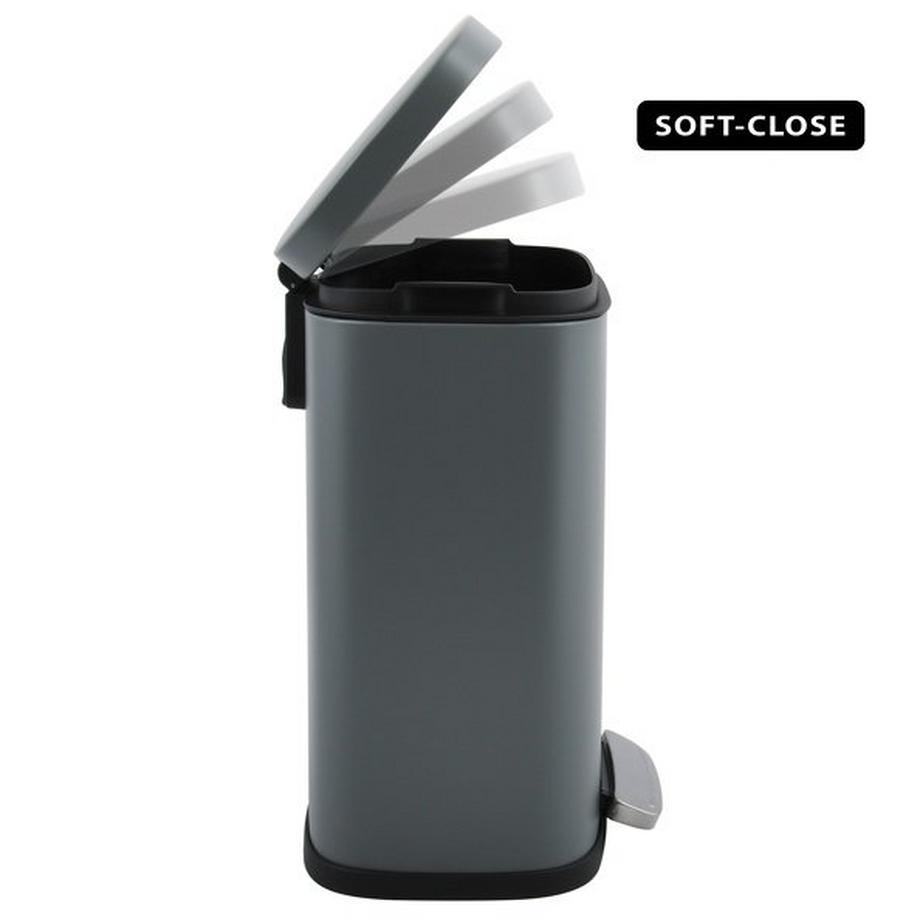 spirella Treteimer Stahl AKIRA 12L Mattgrau  