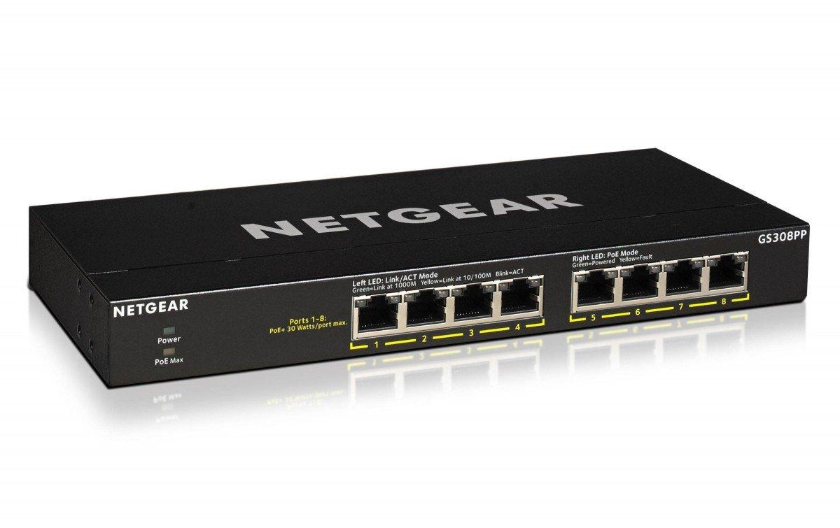 NETGEAR  Netgear PoE+ Switch GS308PP 8 Port 