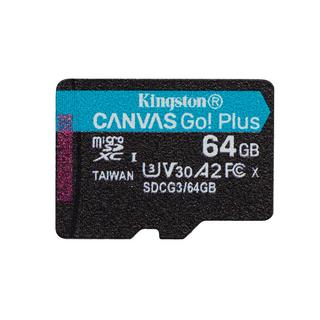 Kingston  Kingston Technology Scheda microSDXC Canvas Go Plus 170R A2 U3 V30 da 64GB + adattatore 