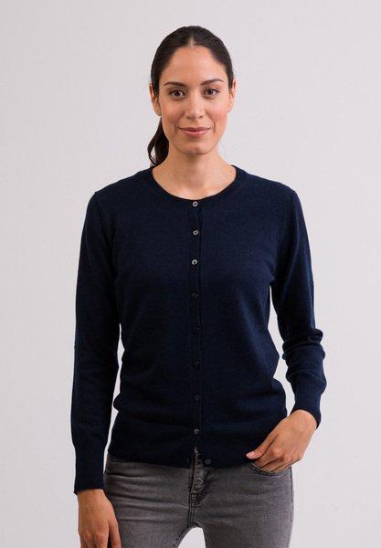 Image of Kaschmir Cardigan Rundhals Damen Marine XL