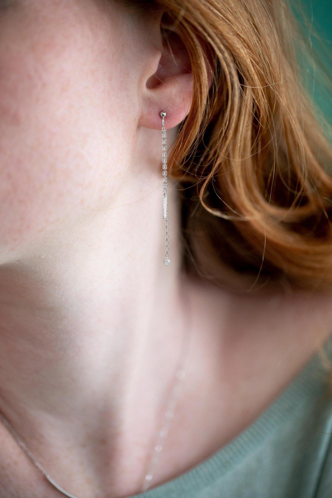 La Garçonne Diamant  Ohrringe aus Silber und Diamanten 