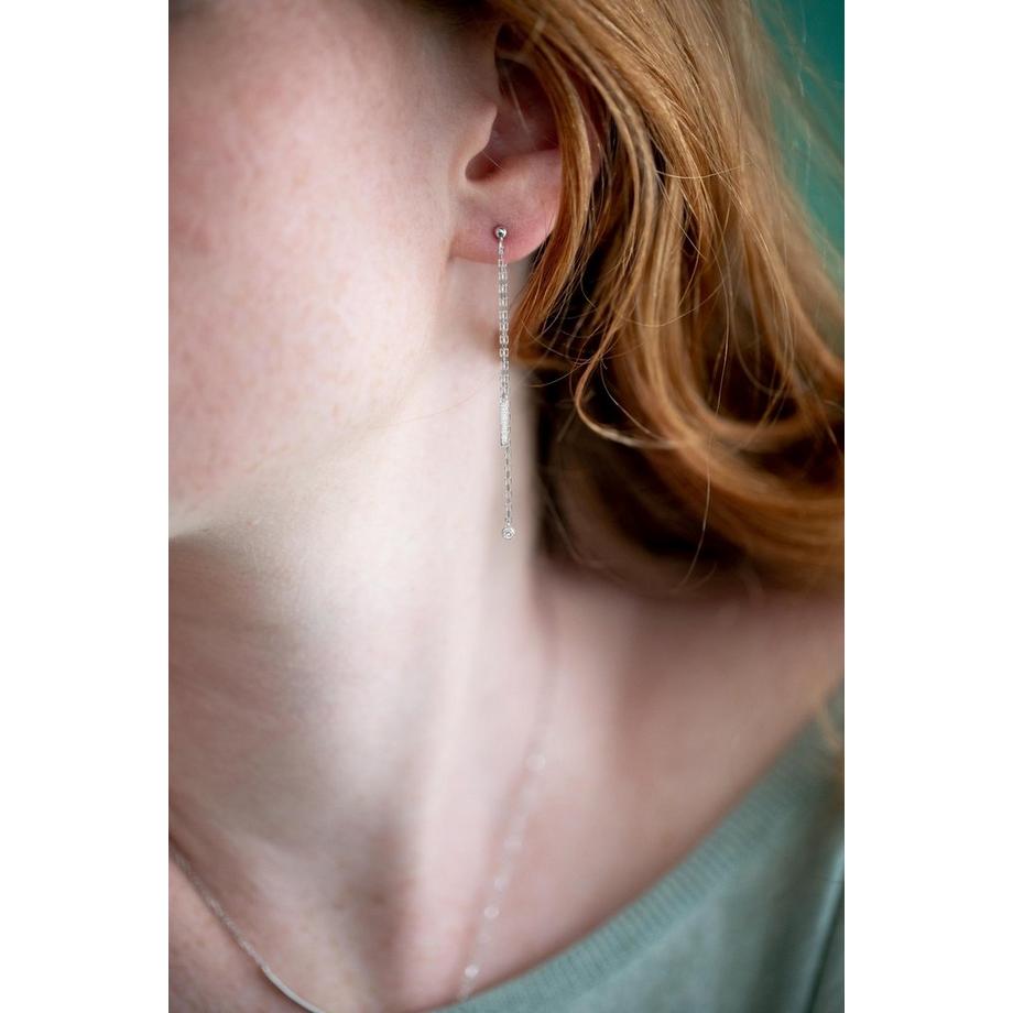 La Garçonne Diamant  Ohrringe aus Silber und Diamanten 