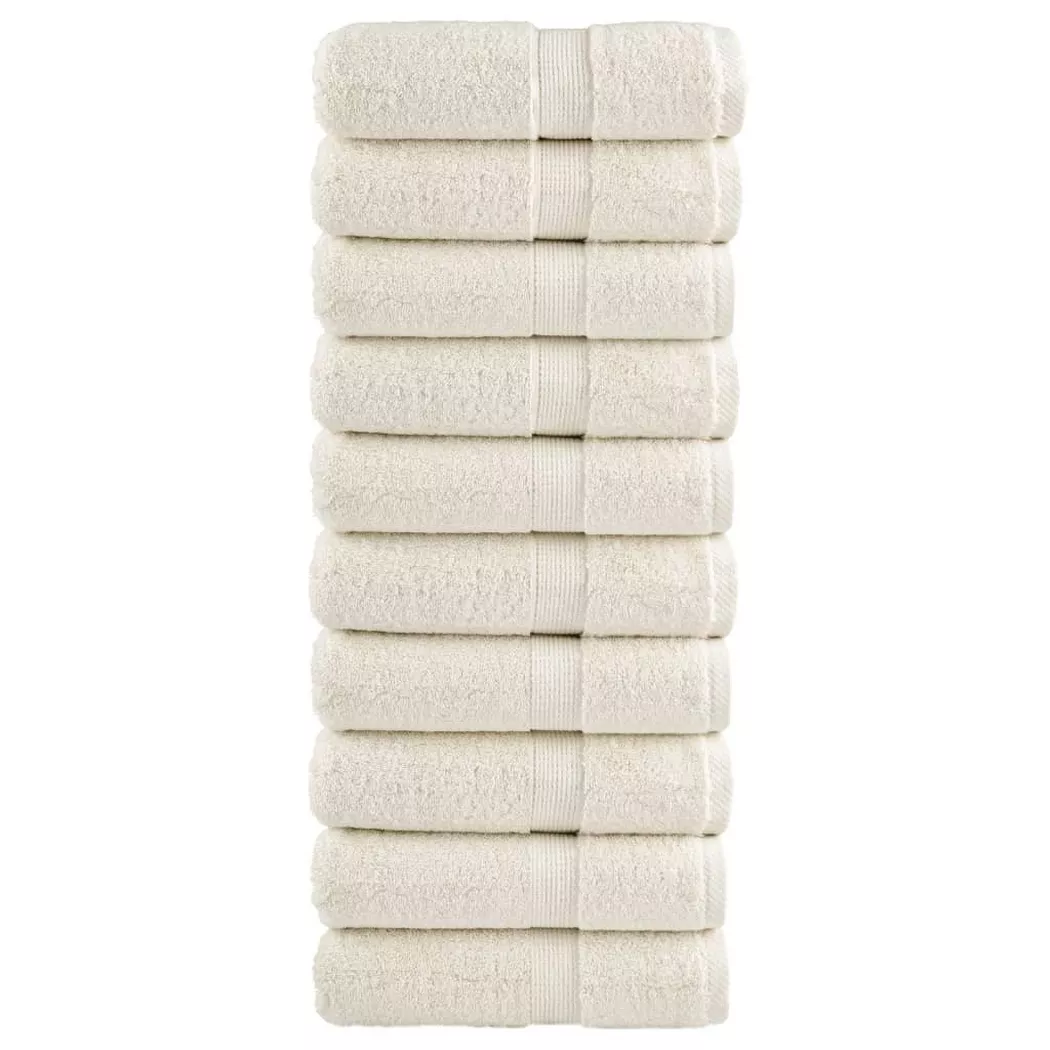 VidaXL - Serviette de visage coton, 30 x 30 cm, Light Beige