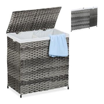 Panier à linge aspect rotin 110 L