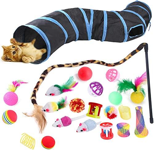 Image of Katzenspielzeugset Mit Tunnel, 22 Teile, Kätzchenspielzeug Unisex Multicolor ONE SIZE