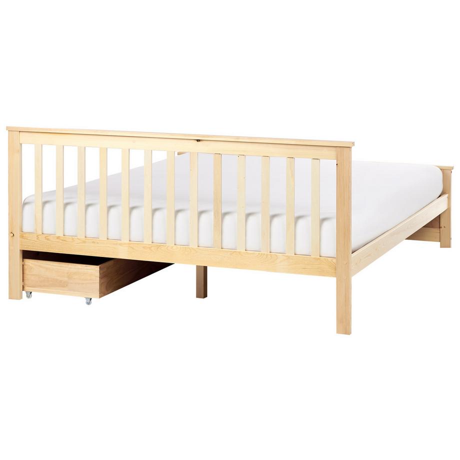 Beliani Letto con 2 cassetti en Legno di pino Scandinavo OLENDON  