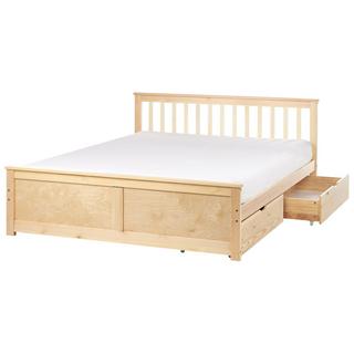 Beliani Letto con cassetti contenitori en Legno di pino Scandinavo OLENDON  