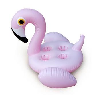 Aufblasbarer Becherhalter, Flamingo - 4 Becher
