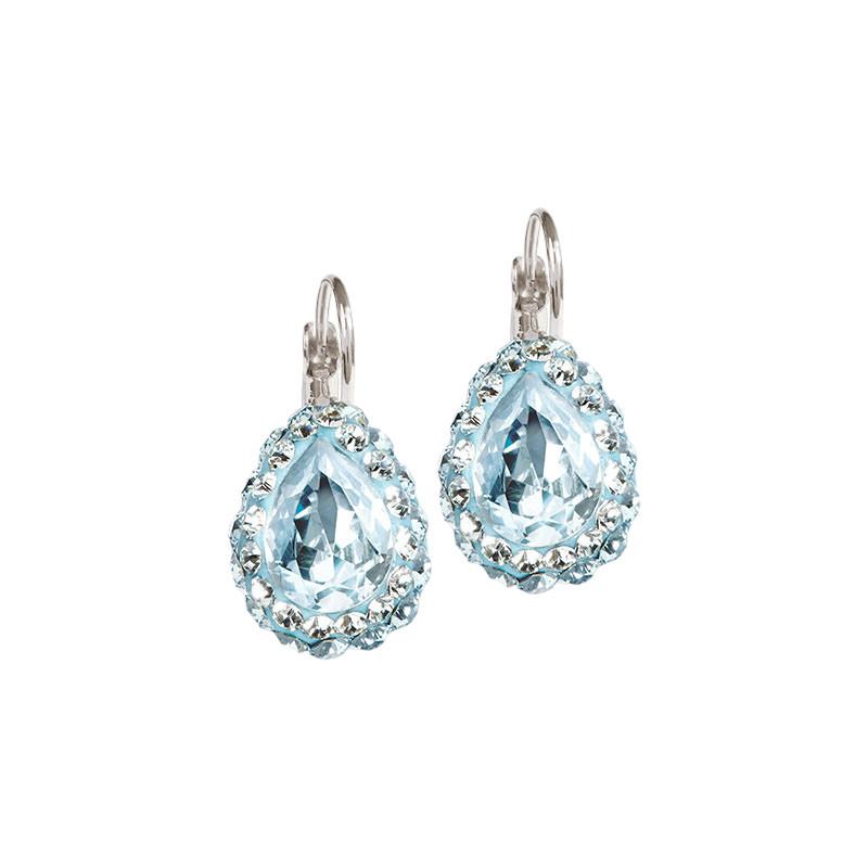 Image of Ohrringe Mit Geschliffenen Kristallen "annika" Unisex Gletscherblau 10mm