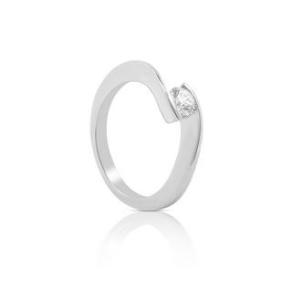 MUAU Schmuck  Bague Solitaire Diamant 0.40ct. or blanc 750 