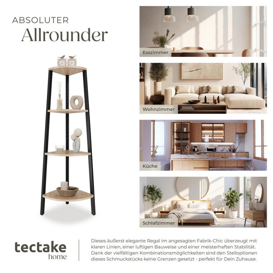 Tectake Étagère d'angle NEWBRIDGE style industriel  