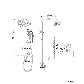 Beliani Colonne de douche en Laiton Moderne FARIN  