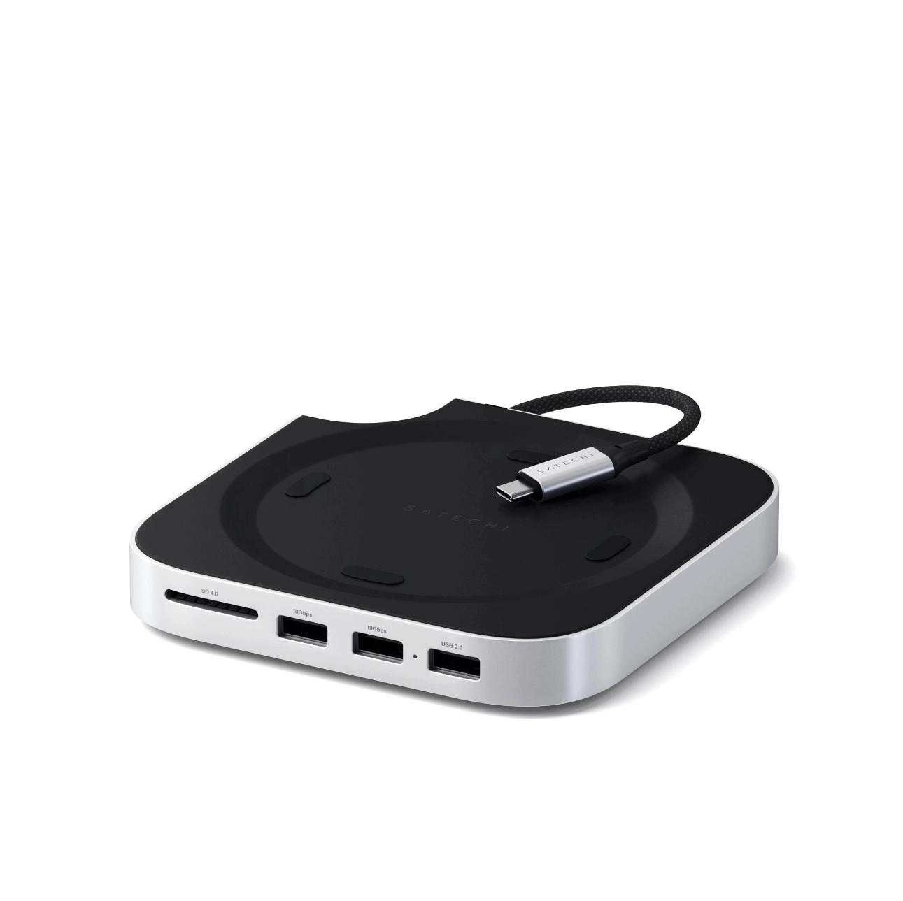 SATECHI  Supporto e hub Mac Mini M4 in alluminio con SSD NVME 