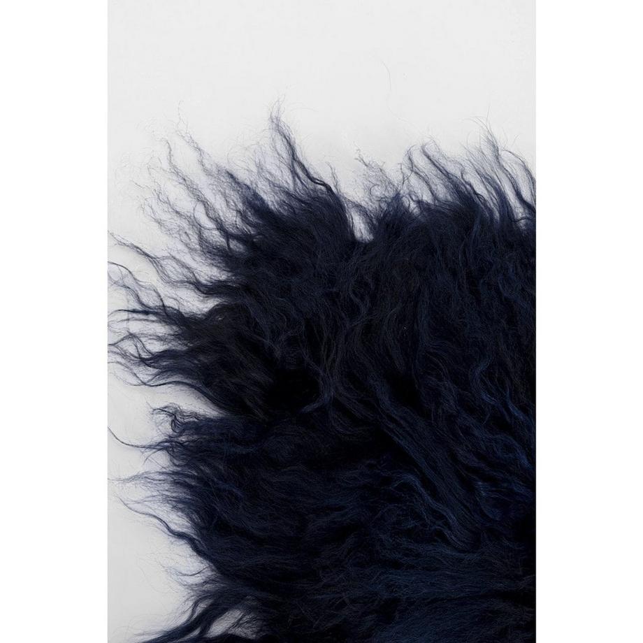KARE Design  Sitzauflage Lammfell Blau 40x40cm 
