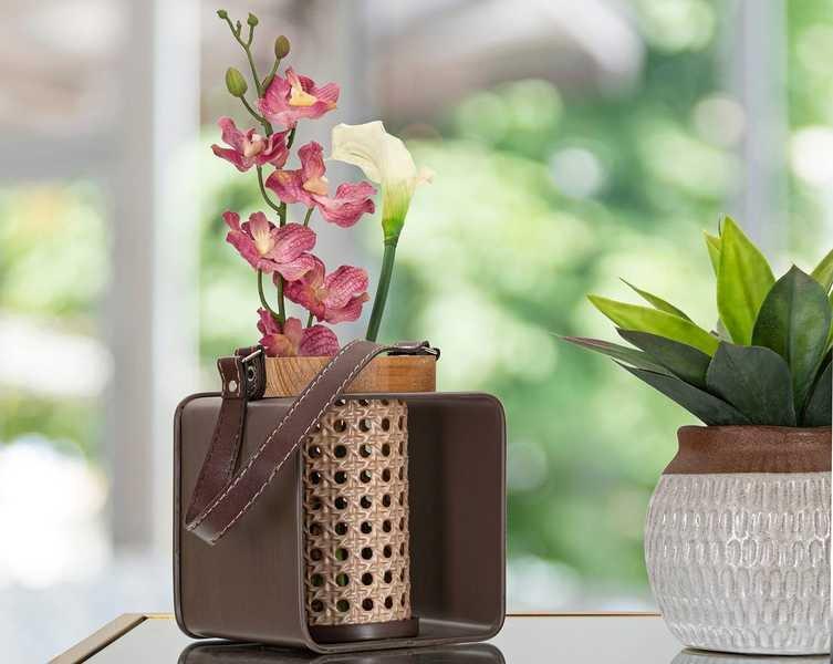 mutoni Lanterne rotin métal  