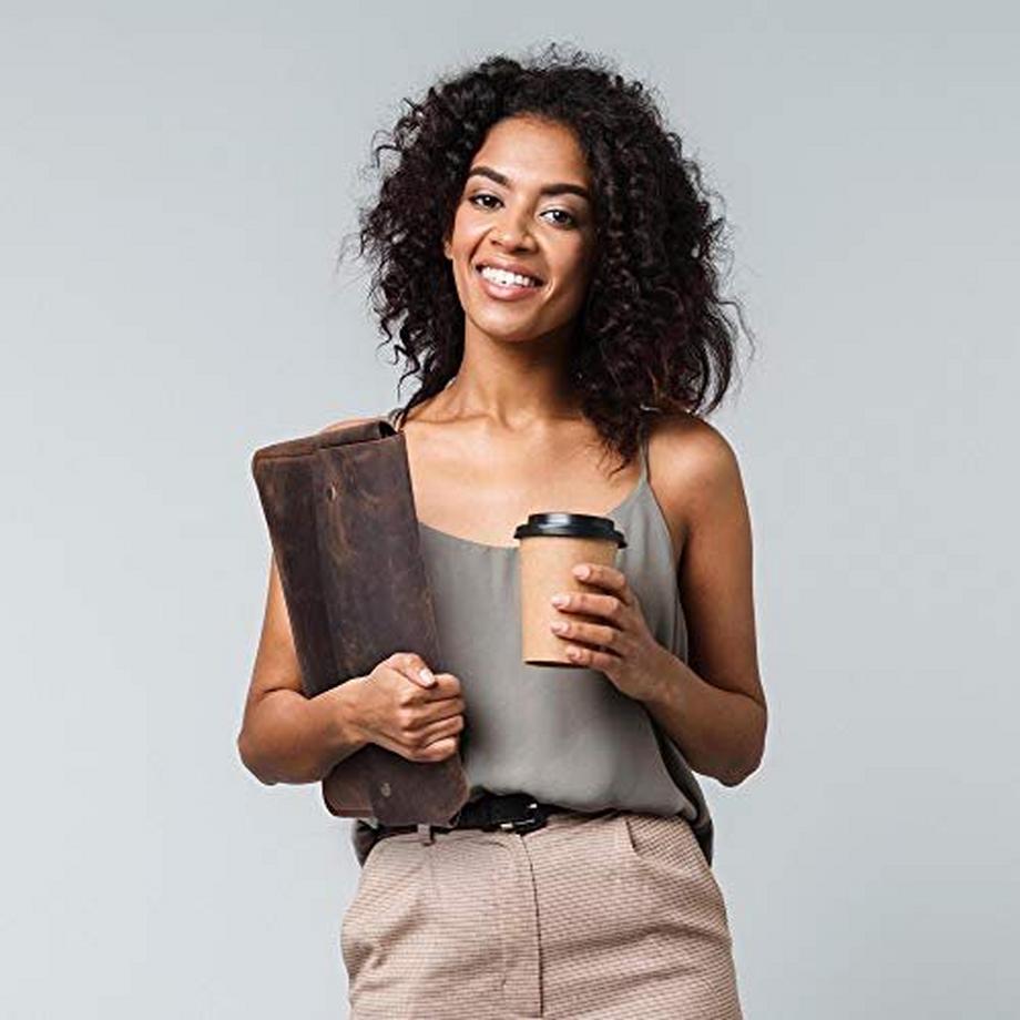 Only-bags.store  Housse pour ordinateur portable - Design spacieux fait à la main sans sangle - Cuir de buffle finition rustique - Sac pour ordinateur portable idéal pour ordinateurs portables et tablettes de 13-14-15 pouces 