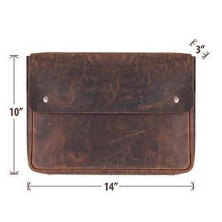 Only-bags.store  Housse pour ordinateur portable - Design spacieux fait à la main sans sangle - Cuir de buffle finition rustique - Sac pour ordinateur portable idéal pour ordinateurs portables et tablettes de 13-14-15 pouces 