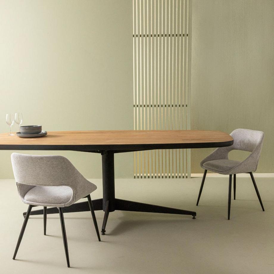 Calicosy Set mit 6 Stühlen ausem Stoff mit Metallbeinen L51 cm - ELODIE  