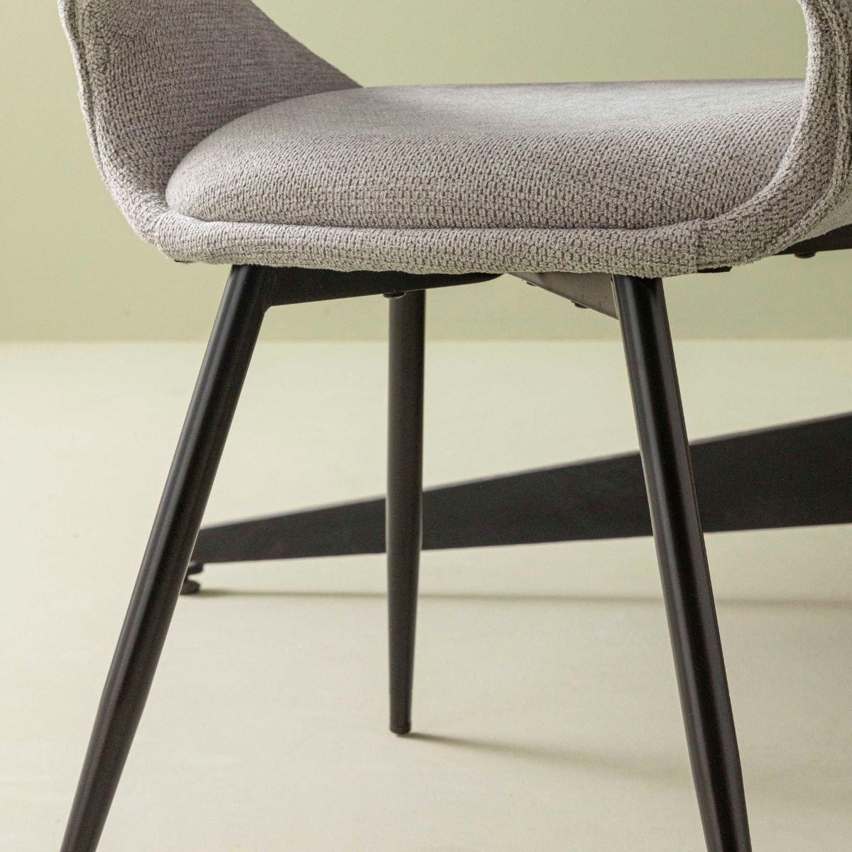 Calicosy Lot de 6 chaises en tissu avec piètement en métal L51 cm - ELODIE  