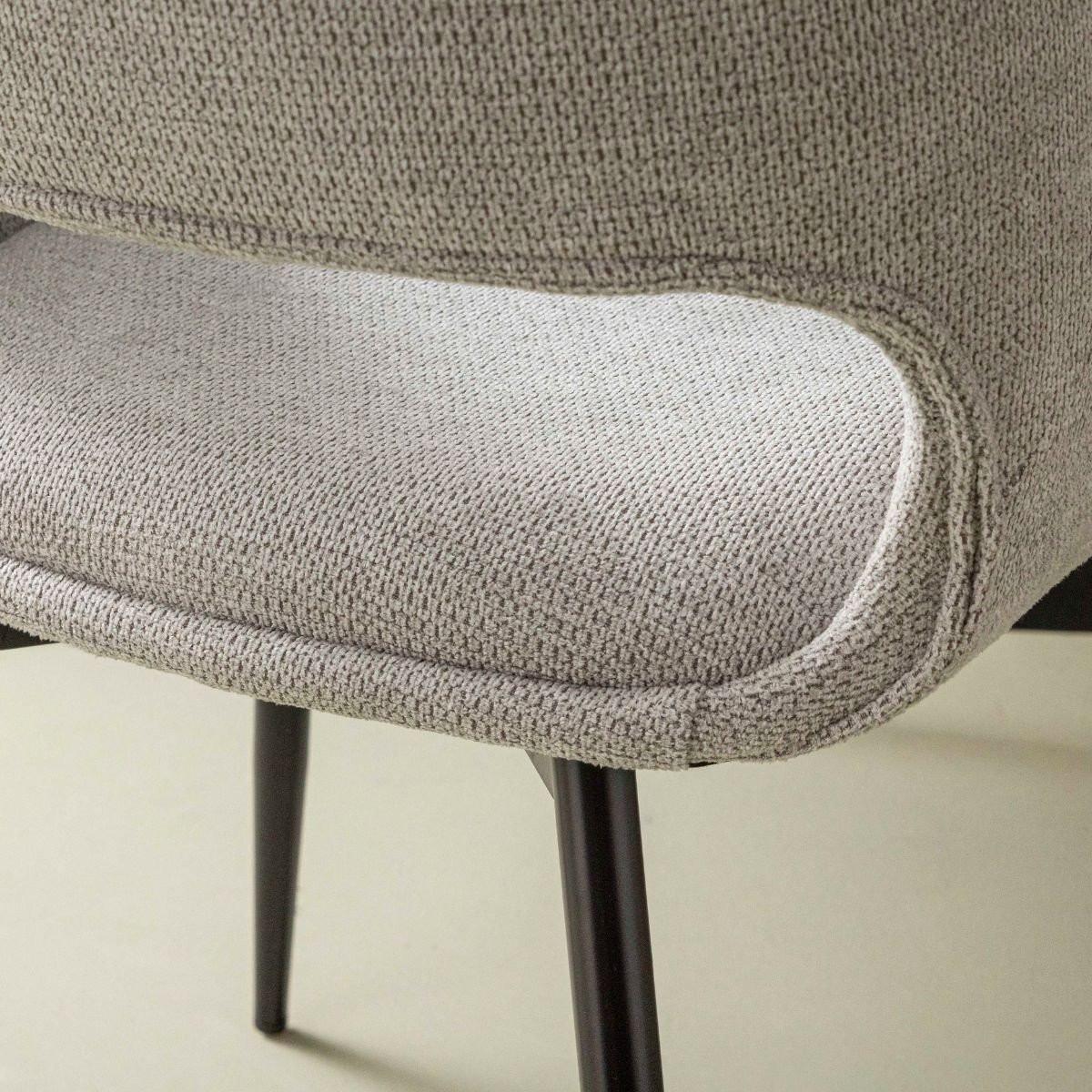 Calicosy Lot de 6 chaises en tissu avec piètement en métal L51 cm - ELODIE  