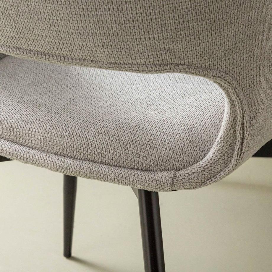 Calicosy Set mit 6 Stühlen ausem Stoff mit Metallbeinen L51 cm - ELODIE  