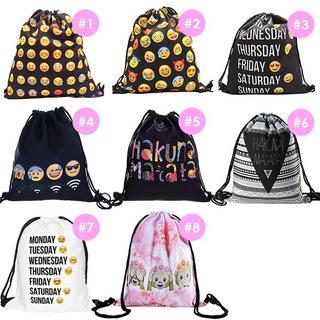 eStore Borsa classica con coulisse con motivo Smiley  