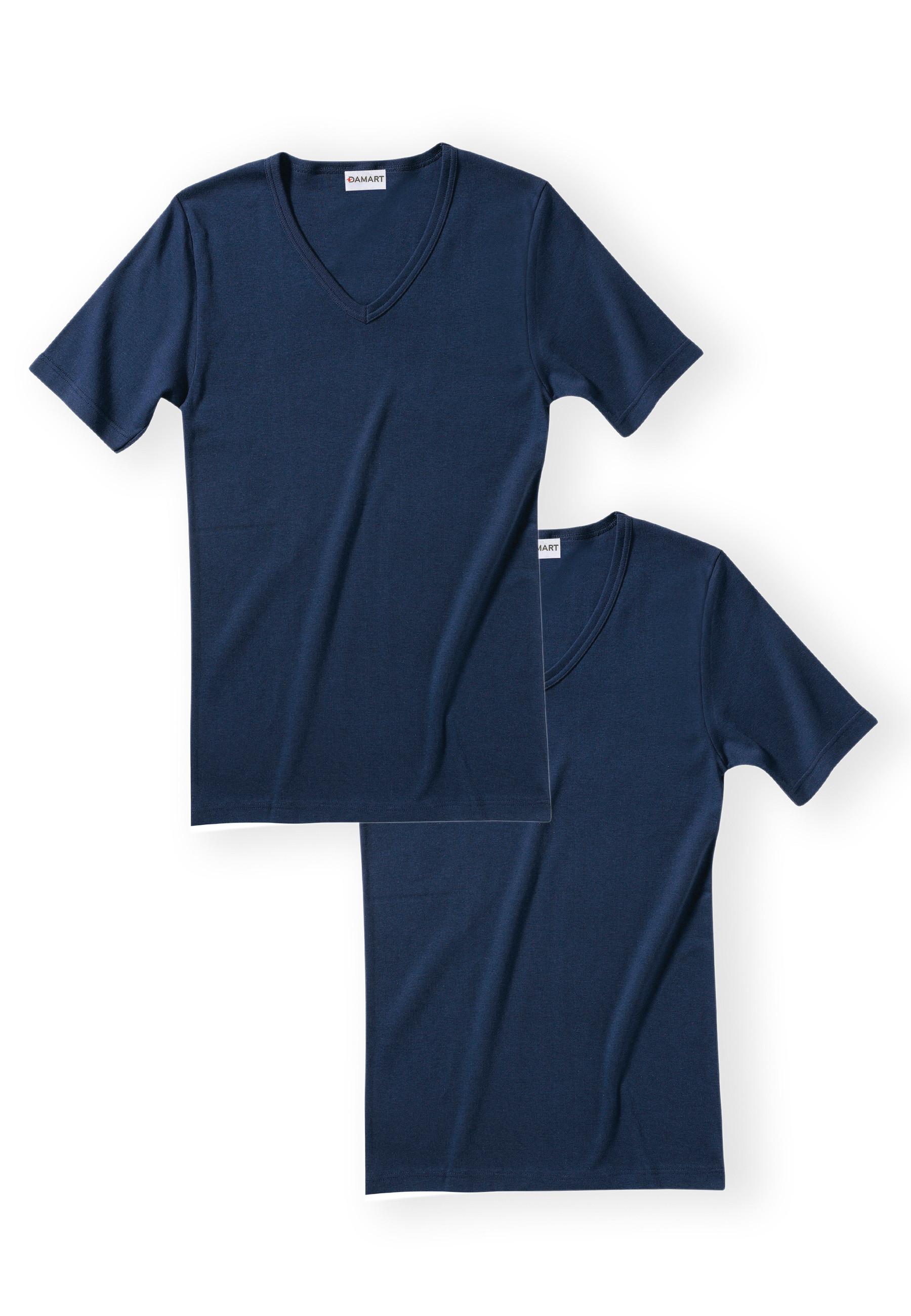 Damart  Lot de 2 tee-shirts col V Essential pur coton peigné. 