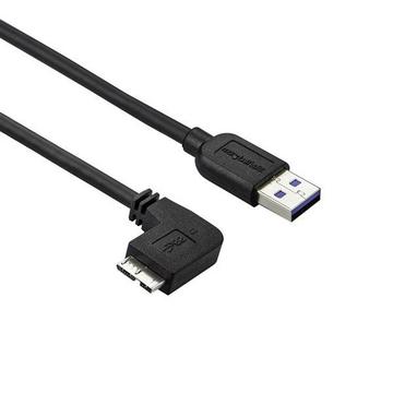 Câble Micro USB 3.0 slim - USB-A vers Micro-B à angle gauche de 1 m - M/M