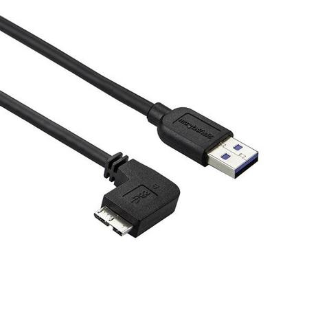 STARTECH.COM  Câble Micro USB 3.0 slim - USB-A vers Micro-B à angle gauche de 1 m - M/M 